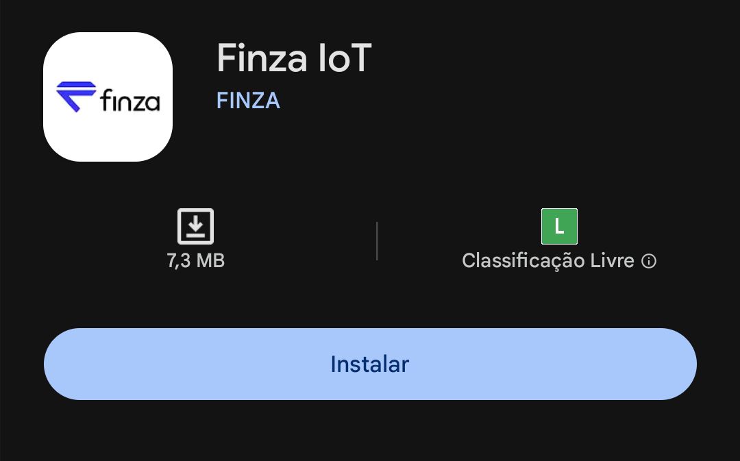 Tela da Play Store para instalar o app Finza IoT